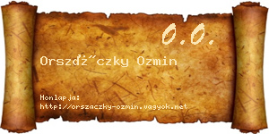 Orszáczky Ozmin névjegykártya